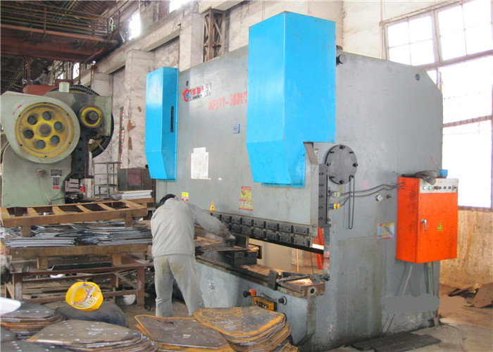 large shearing machine for the fabrication of connection plates of steel tower 